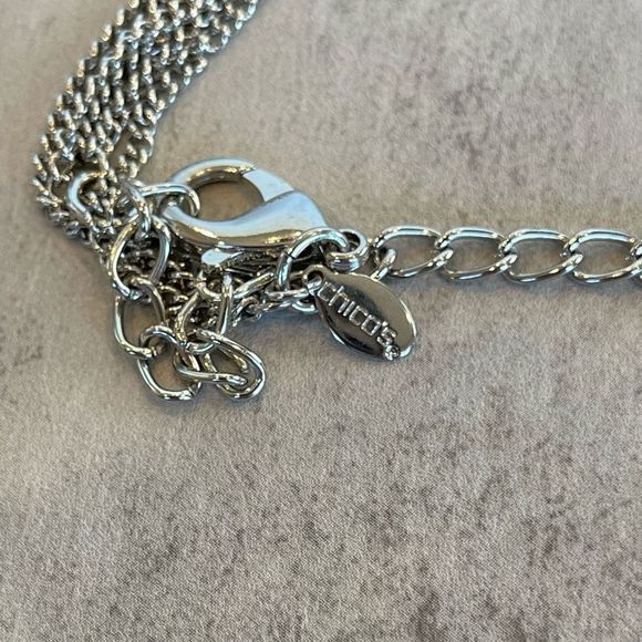 Chico’s Necklace and Bracelet Set Silver Tone Circles - Picture 5 of 5